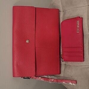 Steve Madden Fuschia Travel Pouch & Card case-NWOT